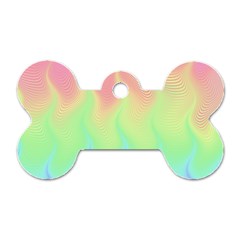 Pastel Rainbow Flame Ombre Dog Tag Bone (one Side) by SpinnyChairDesigns