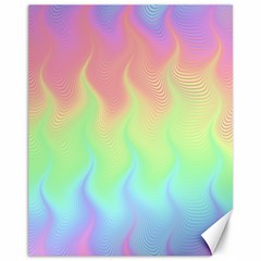 Pastel Rainbow Flame Ombre Canvas 11  X 14  by SpinnyChairDesigns