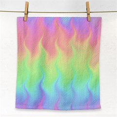 Pastel Rainbow Flame Ombre Face Towel by SpinnyChairDesigns