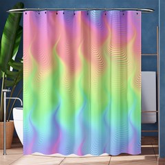 Pastel Rainbow Flame Ombre Shower Curtain 60  X 72  (medium)  by SpinnyChairDesigns