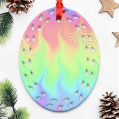 Pastel Rainbow Flame Ombre Ornament (oval Filigree)