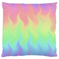 Pastel Rainbow Flame Ombre Large Cushion Case (one Side) by SpinnyChairDesigns