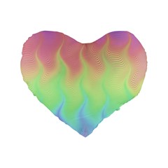 Pastel Rainbow Flame Ombre Standard 16  Premium Heart Shape Cushions by SpinnyChairDesigns