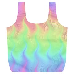 Pastel Rainbow Flame Ombre Full Print Recycle Bag (xxl) by SpinnyChairDesigns