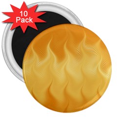 Gold Flame Ombre 3  Magnets (10 Pack)  by SpinnyChairDesigns