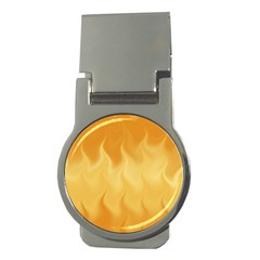 Gold Flame Ombre Money Clips (round)  by SpinnyChairDesigns