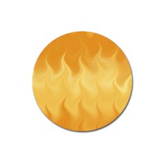 Gold Flame Ombre Magnet 3  (round) by SpinnyChairDesigns