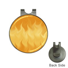 Gold Flame Ombre Hat Clips With Golf Markers by SpinnyChairDesigns