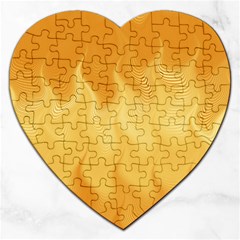 Gold Flame Ombre Jigsaw Puzzle (heart) by SpinnyChairDesigns