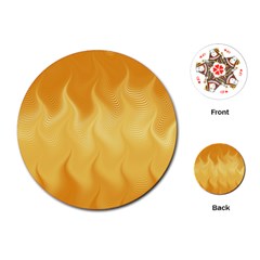 Gold Flame Ombre Playing Cards Single Design (round) by SpinnyChairDesigns