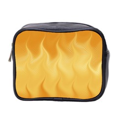 Gold Flame Ombre Mini Toiletries Bag (two Sides) by SpinnyChairDesigns