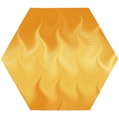 Gold Flame Ombre Wooden Puzzle Hexagon by SpinnyChairDesigns