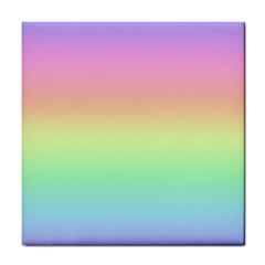 Pastel Rainbow Ombre Tile Coaster by SpinnyChairDesigns