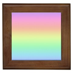 Pastel Rainbow Ombre Framed Tile by SpinnyChairDesigns