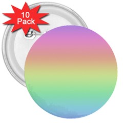 Pastel Rainbow Ombre 3  Buttons (10 Pack)  by SpinnyChairDesigns