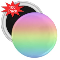 Pastel Rainbow Ombre 3  Magnets (100 Pack) by SpinnyChairDesigns