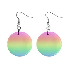 Pastel Rainbow Ombre Mini Button Earrings by SpinnyChairDesigns