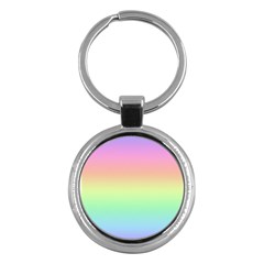 Pastel Rainbow Ombre Key Chain (round) by SpinnyChairDesigns