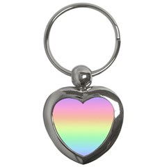 Pastel Rainbow Ombre Key Chain (heart) by SpinnyChairDesigns