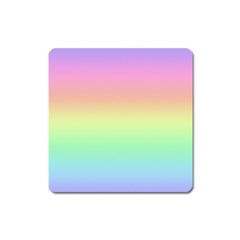 Pastel Rainbow Ombre Square Magnet by SpinnyChairDesigns