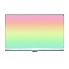 Pastel Rainbow Ombre Business Card Holder by SpinnyChairDesigns