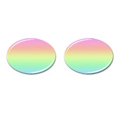 Pastel Rainbow Ombre Cufflinks (oval) by SpinnyChairDesigns