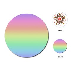 Pastel Rainbow Ombre Playing Cards Single Design (round) by SpinnyChairDesigns