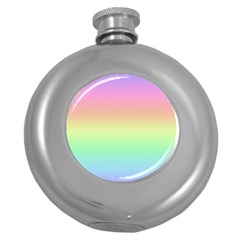 Pastel Rainbow Ombre Round Hip Flask (5 Oz) by SpinnyChairDesigns