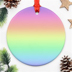 Pastel Rainbow Ombre Round Ornament (two Sides)