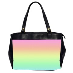 Pastel Rainbow Ombre Oversize Office Handbag (2 Sides) by SpinnyChairDesigns