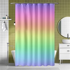 Pastel Rainbow Ombre Shower Curtain 48  X 72  (small)  by SpinnyChairDesigns