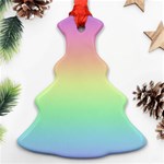 Pastel Rainbow Ombre Christmas Tree Ornament (Two Sides) Front