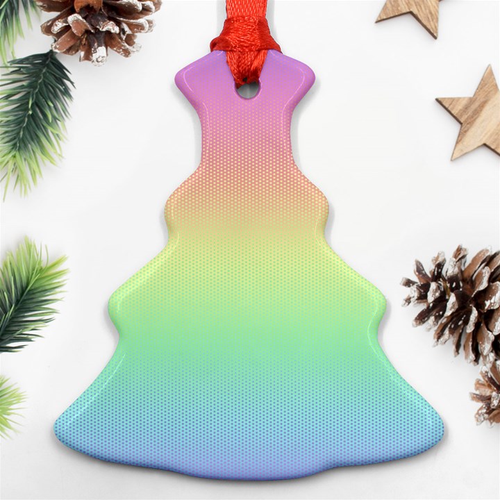 Pastel Rainbow Ombre Christmas Tree Ornament (Two Sides)