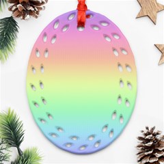 Pastel Rainbow Ombre Ornament (oval Filigree)