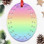 Pastel Rainbow Ombre Oval Filigree Ornament (Two Sides) Back