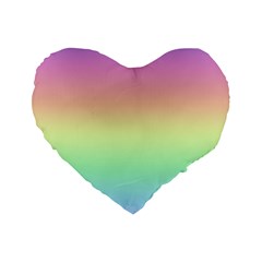 Pastel Rainbow Ombre Standard 16  Premium Heart Shape Cushions by SpinnyChairDesigns