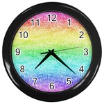 Rainbow Ombre Texture Wall Clock (Black) Front