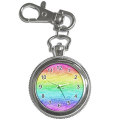 Rainbow Ombre Texture Key Chain Watches by SpinnyChairDesigns