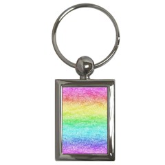 Rainbow Ombre Texture Key Chain (rectangle) by SpinnyChairDesigns