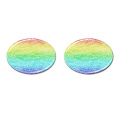 Rainbow Ombre Texture Cufflinks (oval) by SpinnyChairDesigns