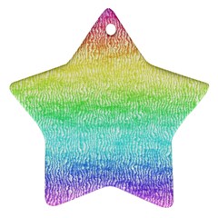 Rainbow Ombre Texture Star Ornament (two Sides) by SpinnyChairDesigns