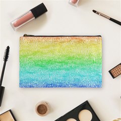 Rainbow Ombre Texture Cosmetic Bag (medium) by SpinnyChairDesigns