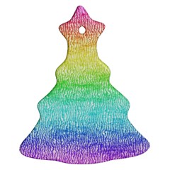 Rainbow Ombre Texture Christmas Tree Ornament (two Sides) by SpinnyChairDesigns