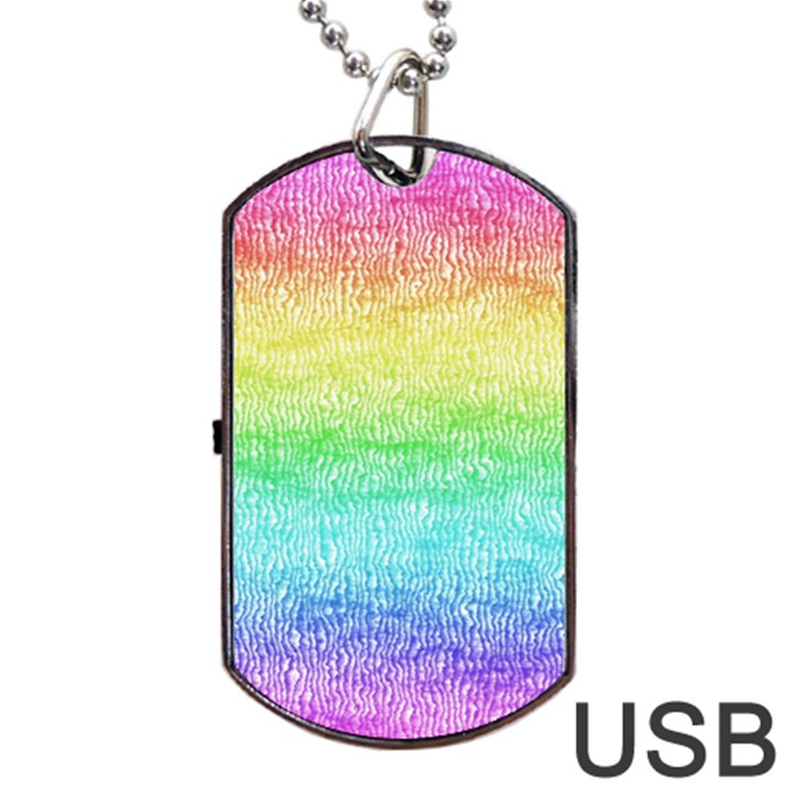 Rainbow Ombre Texture Dog Tag USB Flash (One Side)