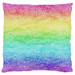 Rainbow Ombre Texture Large Cushion Case (one Side) by SpinnyChairDesigns