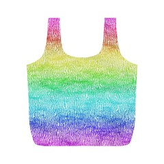 Rainbow Ombre Texture Full Print Recycle Bag (m) by SpinnyChairDesigns