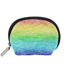 Rainbow Ombre Texture Accessory Pouch (small) by SpinnyChairDesigns