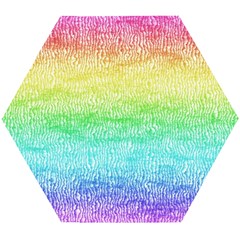 Rainbow Ombre Texture Wooden Puzzle Hexagon by SpinnyChairDesigns