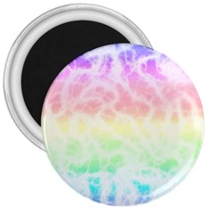 Pastel Rainbow Tie Dye 3  Magnets by SpinnyChairDesigns