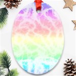 Pastel Rainbow Tie Dye Ornament (Oval) Front